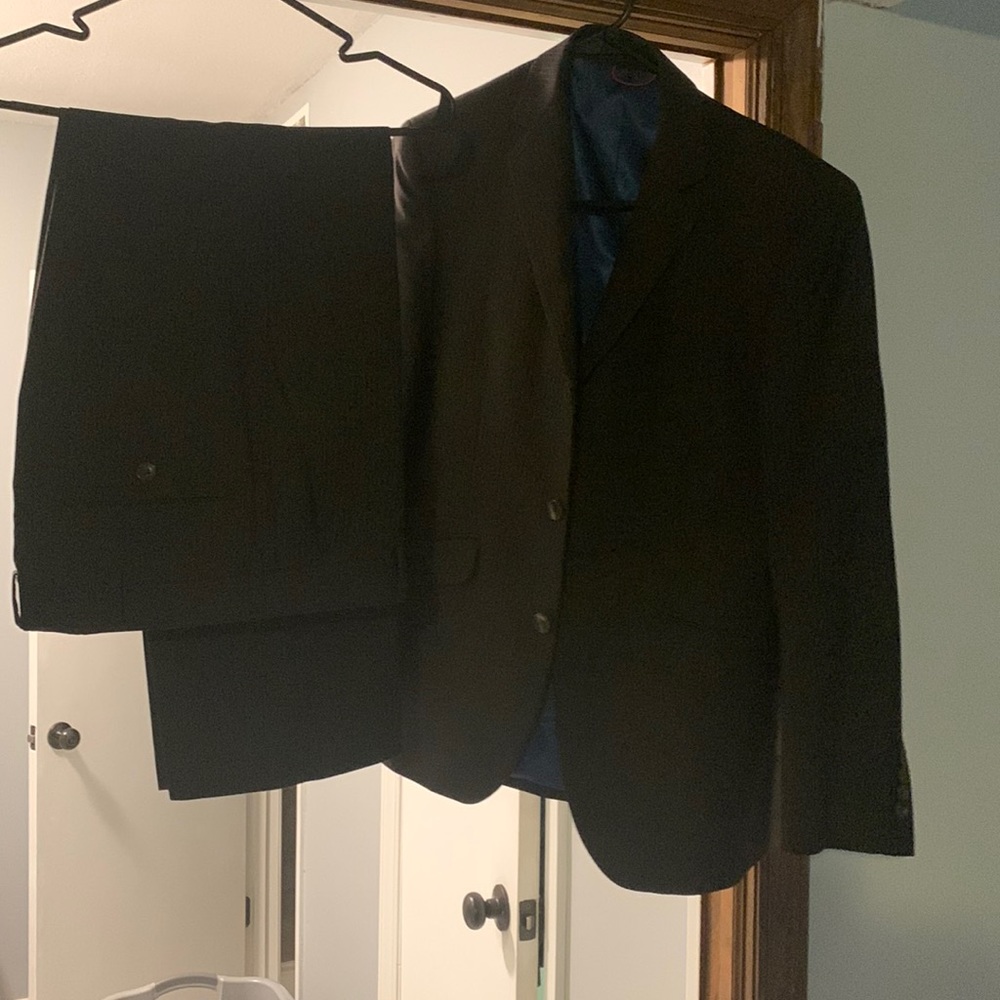 Dark brownish/Black mens Suit 30/30 pant size and 36S jacket